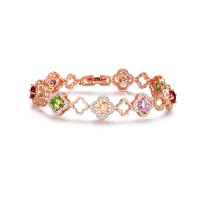 China Unique Exquisite Jewelry Gold Clover Bracelet Four Leaf Luck Bracelet Rose Gold Gift for sale