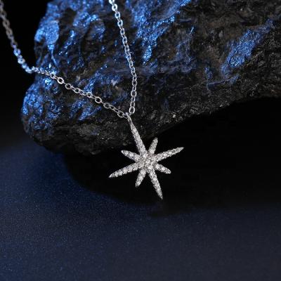 China Hot Sale CLASSIC Hexagram Pendant Necklace Woman Necklace White Gold Plated With Pure Zircon For Ladies Gift for sale