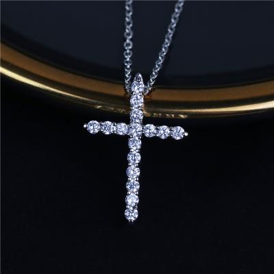 China TRENDY Custom Cross Pendant White Gold Copper Alloy Plated With High Quality CZ Diamond Inlaid for sale