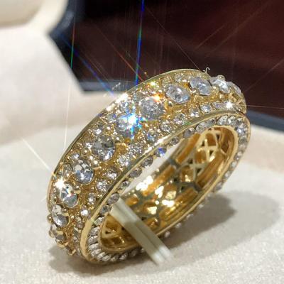 China Full CZ Diamond Iced Out Gold Plated Luxury Classic Hip Hop Finger Men Rings for sale