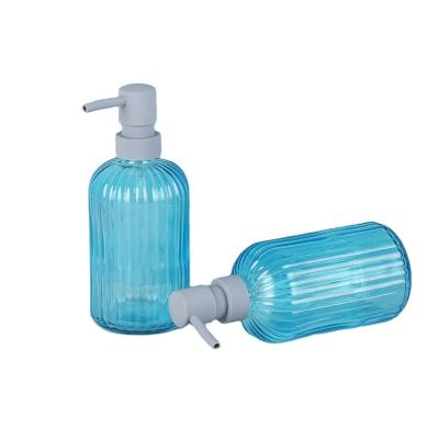 China Factory Price 500ml Personal Body Care Empty Blue Lotion Detergent Bottle Blue Glass Bottle for sale