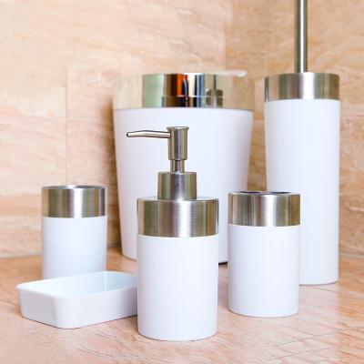 China Sustainable High Quality Cheap Bathroom Accessories Sets 5 Pcs Toilet And Accessories Bathroom Set for sale