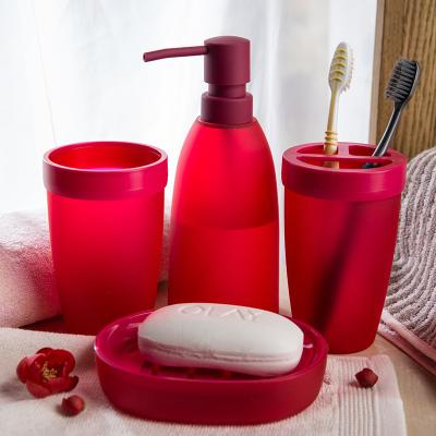 China Sustainable New Design Hotel Bathroom Accessories Sets Plastic Bathroom Set for sale