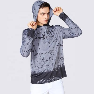 China Custom Lightweight Sublimation Anti-UV UPF50+ Long Sleeve Outdoor Fishing Hoodie For Men for sale