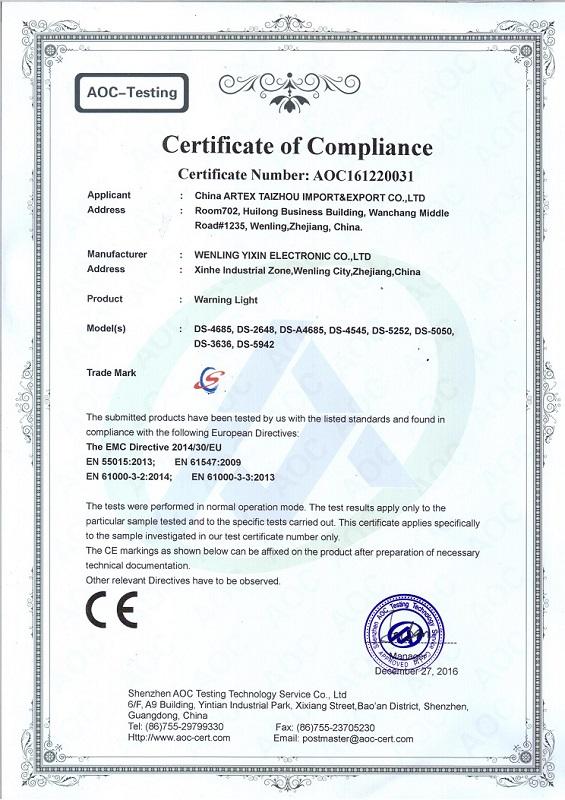 CE - Wenling Yixin Electronic Co., Ltd.