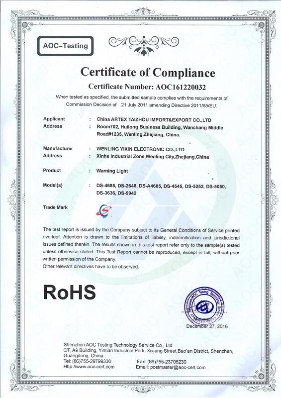 RoHS - Wenling Yixin Electronic Co., Ltd.