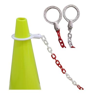 China Road Plastic Cone Barricade Chain Length 2meters Plastic Cone Post Circle for sale