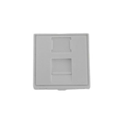 China Network Cabling System Telecom Communication 1 Port Rj11 Port French Trapezoidal Front Plate 45*45mm Cat6 Rj45 Jack Faceplate for sale