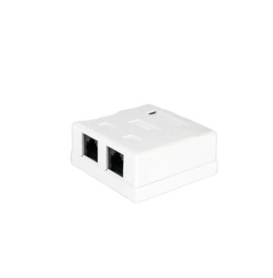 China Outdoor 2 Network Cabling System Box UTP Cat6 Cat5e Network Outlet Box RJ45 Left Trapezoidal Bracket Box for sale