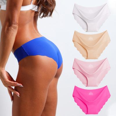 China Wholesale Traceless Seamless Underwear Ice Silk Antibacterial Briefs Women Seamless Panties for sale