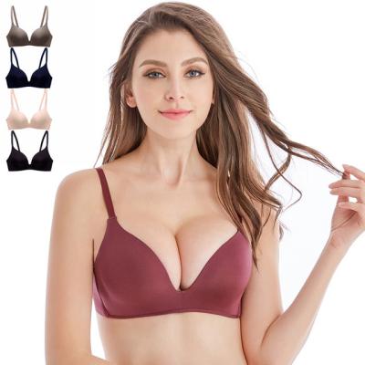 China Seamless Bralette Women One Piece T-Shirt Push Up Bras No Wire Bra A B Cup Underwear Comfort Bra for sale