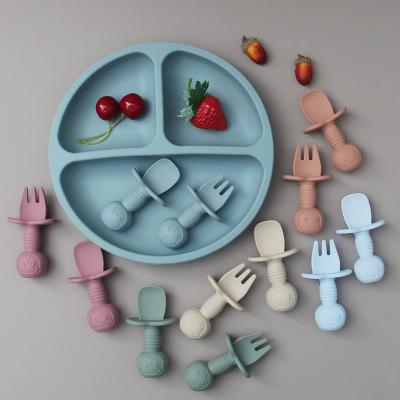 China Factory Hot Selling Reusable Baby Food Silicone Divided Tableware Kids Silicone Feeding Dish for sale