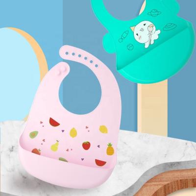 China Wholesale Washable Food Grade Silicone BPA Free Baby Bibs Waterproof Silicone Feeding Bibs For Babies for sale