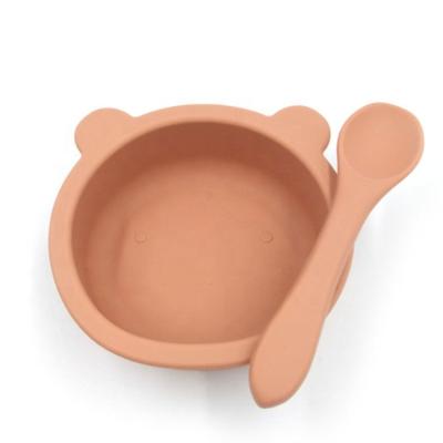 China Hot Selling Eco-freindly Amazon Baby Feeding Bowl Food Grade Silicone BPA Free Baby Feeding Bowl With Spoon for sale