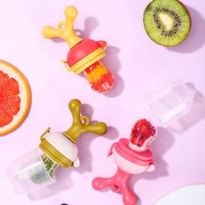 China Eco-freindly Cute Design Food Grade Silicon Teether Baby Food Fresh Fruit High Quality Non-Toxic Feeder for sale