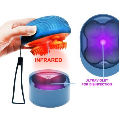 China Popular Removable Massage Nodes Portable Waterproof Rechargeable Head IPX7 Mini Fingers Massage Head Massager For Scalp Relax for sale