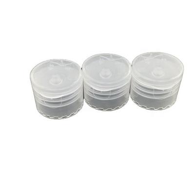 China Non Spill Color 28/410 Transparent Clear Plastic Screw Cover Flip 28mm Top Caps for sale