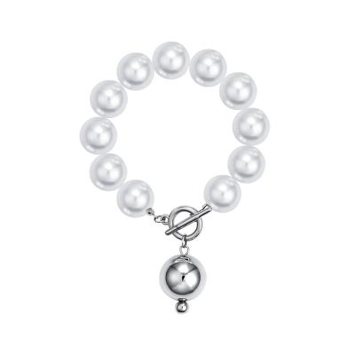 China New Fashion Fashion Design Alloy Silver Plated Pearl Ornament Women s Bracelets Bangles Party Gift for sale