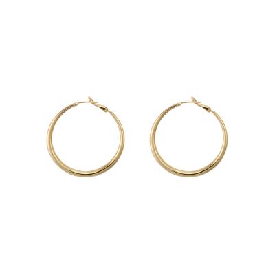 China 2021 Hyperbole Fashion Jewelry Real 14k Gold Plated Large Thick Circle Drop Earrings Love Vintage Round Earrings for sale