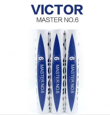 China Victor badminton shuttlecocks master no.6 goose feather shuttlecock cheap shuttles for sale