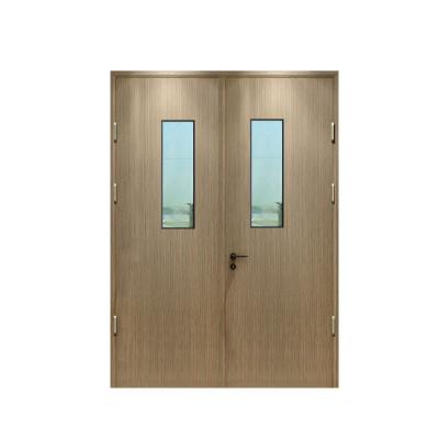 China Modern Design Fire Resistant Fire Protection Wooden Door Rated Double Leaf Door For Project for sale