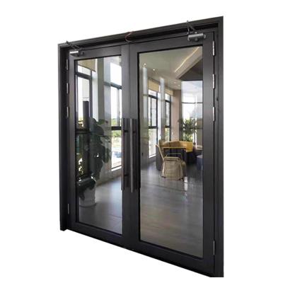 China Hot Selling Fire Protection Customized Commercial Steel Fire Rated Glass Doors For Leisure Facilities for sale