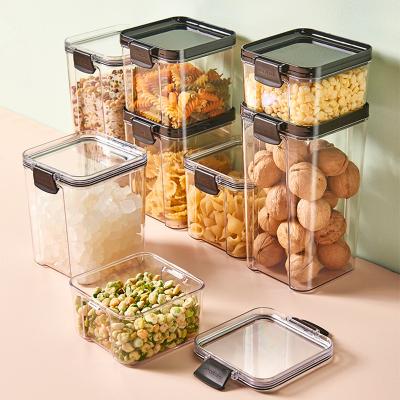 China Modern Cereal Dispenser Bean Sealed Jar Cereal Nut Box Transparent Moisture Proof Sealed Cans for sale