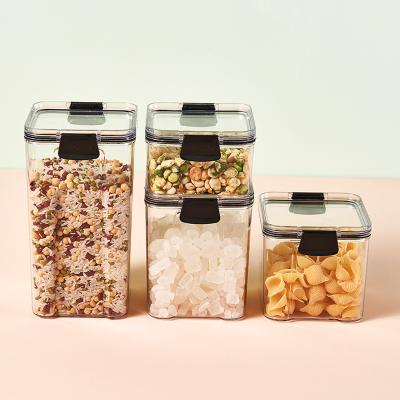 China Freshness Preservation Clear Sealed Storage Jar With Plastic Buckle Insect Proof And Moisture Proof Food Container for sale