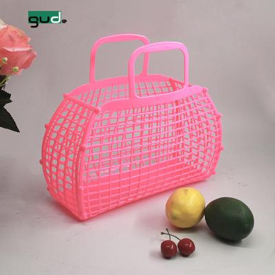 China Sustainable Collapsible Plastic Bathroom Storage Basket for sale