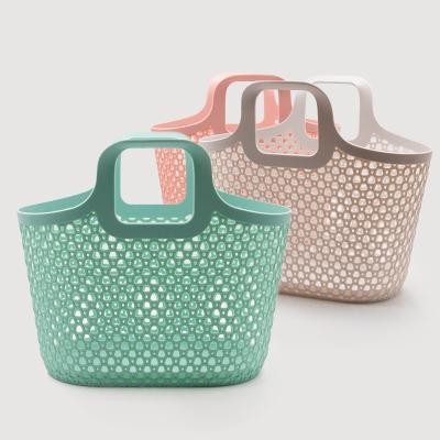 China Sustainable Multifunctional Plastic Shopping Basket With Handle /storage Basket for sale