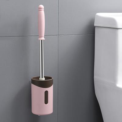 China New Design 2020 Modern Success Bathroom Wall Mounted Plastic Toilet Brush With Holder Set for sale