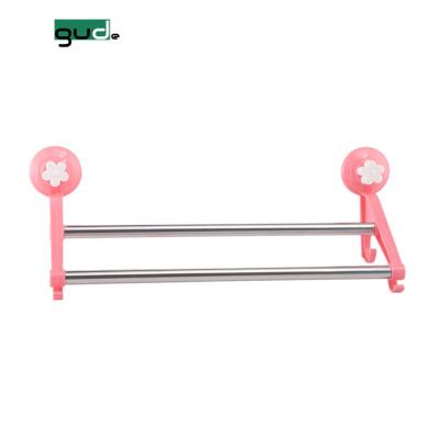 China Suction Cup Plastic Bath Towel Rack Bipolar Towel Rack Shelf Home Hotel Bathroom Maker for sale