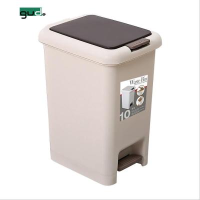 China Supplier 10l Sustainable Household Porcelain Double Function Pressing Type Trash Can With Pedal Trash Can Waste Bin for sale