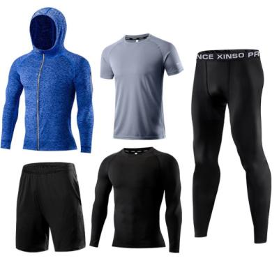 China Wholesale Breathable Fitness Clothing Men Gym Wear Sets Jogging Gym Compression Tights Suit for sale