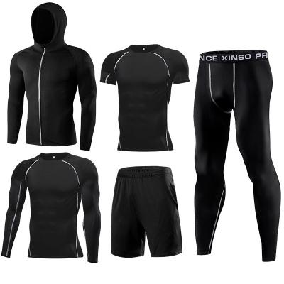 China Wholesale Breathable Fitness Clothing Men Gym Wear Sets Jogging Gym Compression Tights Suit for sale