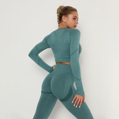 China Breathable Yoga Sportswear Women Set Yoga Fitness Suit Yoga Clothing Gym Seamless Female Workout Suits Yoga Running Clothes for sale