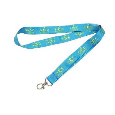 China Promotional ID Card Badge Holder Free Sample Custom Printed Blue Sublimation Lanyard Neck Strap for sale