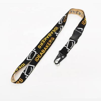 China Promotional Custom Nylon Woven ID Card Badge Holder Polyester Jacquard Embroidery Olecranon Loop Hook Neck Strap Lanyards for sale