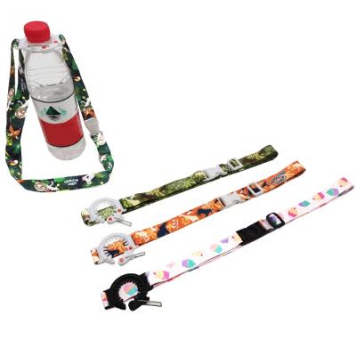 China Good School Price Water Bottle Holder Polyester Sublimation Printing Lanyard For Water Bottle And Drinks for sale