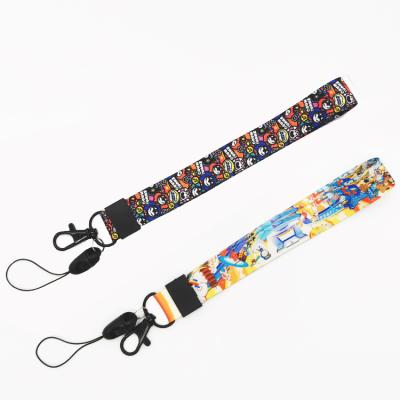 China Custom High Quality Multicolor Printed Mobile Phone Dye Sublimation Polyester Shorts Mobile Phone Lanyard for sale