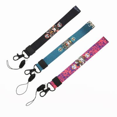 China Multicolor Mobile Phone Security Polyester Neck Ties Lanyard Carabiner Keychain Cord Lanyard Volume for sale