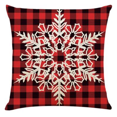 China SJ0494 Festival Bedroom Pillowcase Tree Plaid Type Deer Customized Patterns Plaid Cushion Covers Decoration Christmas Pillow for sale