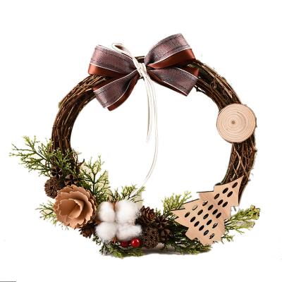 China High Grade Large Retro Swan Bowknot Design Christmas Decorations SJ0941 Artificial Christmas Wreath Store Door Ornaments for sale