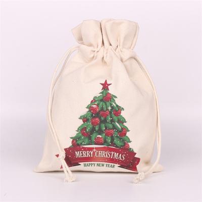 China BSCI SJ0783 Modern Cheap Festival Decoration Gift Bag Kids Christmas Tree Screen Printed Santa Bag for sale