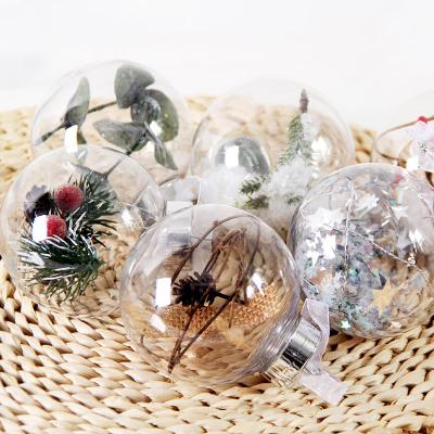 China 2021 Transparent Good Quality Christmas Ball Christmas Tree Ornament Durable Foam Ball Flocking Stick Diamond Pendant for sale