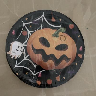 China Party Decoration Halloween Theme Party Decorations Party Flags Paper Plates Tablecloths Supplies Party Tableware Set for sale