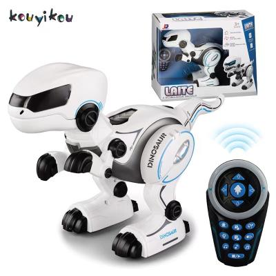 China Multifunctional Teaching Machine Kouyikou Radio Control Dinosaur Robot Toys 2.4G Gesture Induction Deformation Robot Remote Control Toy With Music For Kids for sale