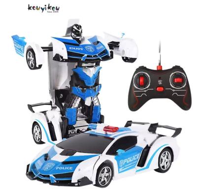 China Hot Selling Automatic Toy Remote Control Deformation Car RC Electric Robots Transformation Car Sports Car Return KYK RC Robots for sale