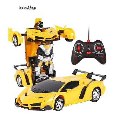 China Auto Return KYK Juguetes Para Ninos 2023 Car One Button Transformation Radio Control Vehicle Remote Control Robots Kids Toy for sale