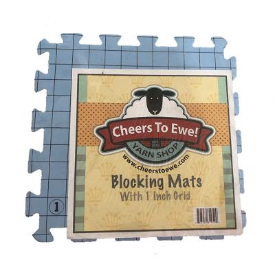 China 30*30 Eva Cartoon Floor Washable Puzzle Mat Waterproof Mesh Knitting Blocking Mats for sale